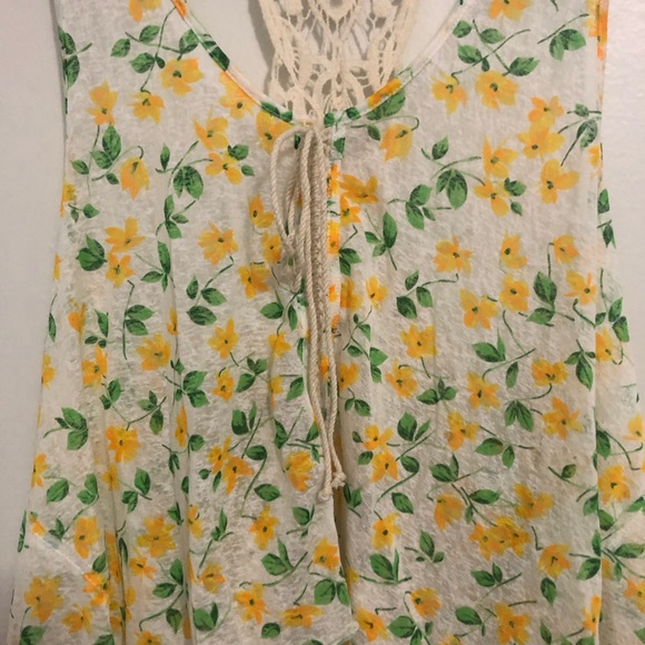 Free People Floral Sleeveless Summer Top Size Large - Picture 3 of 7